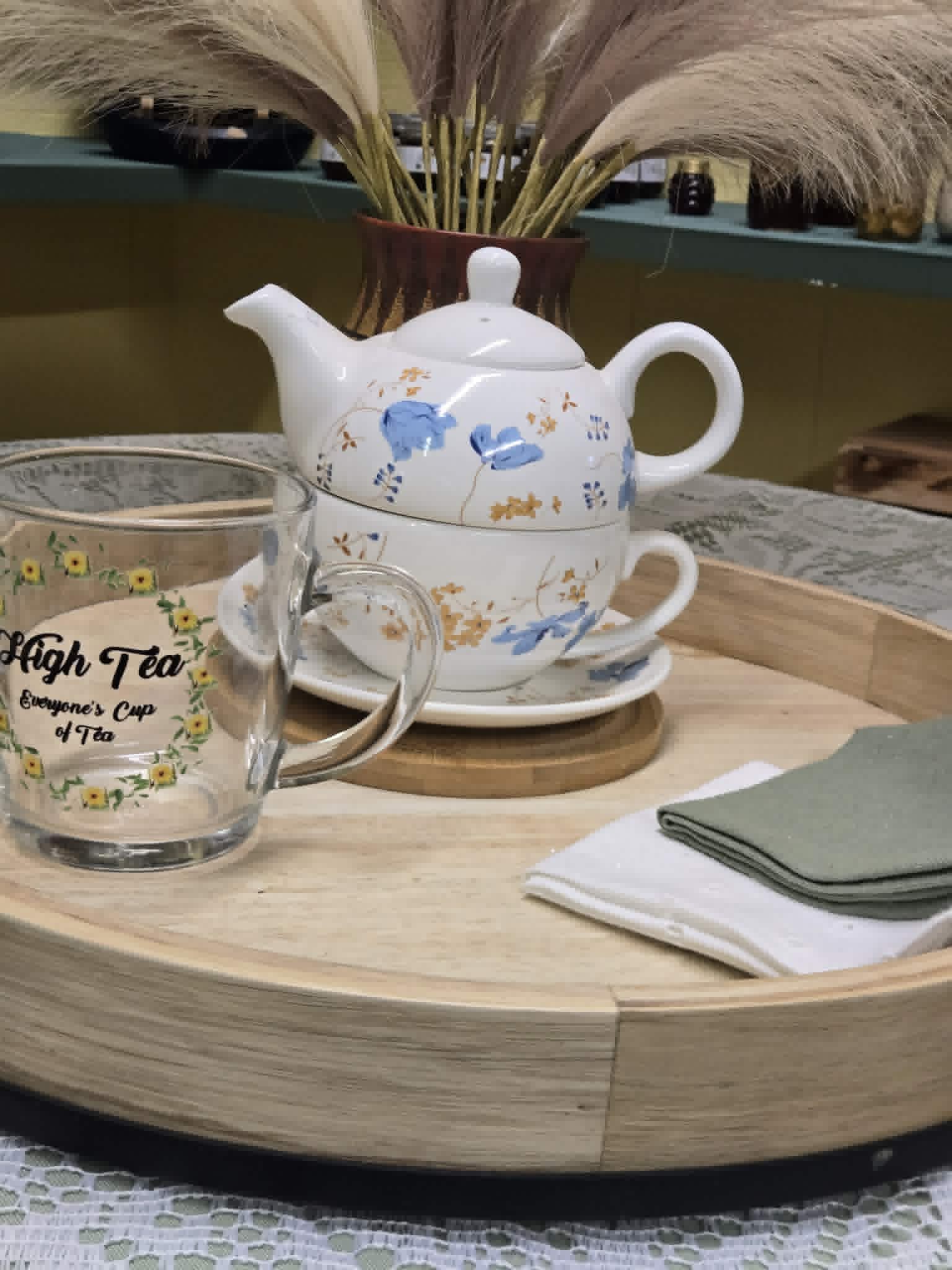 Blue Flower Cup Set